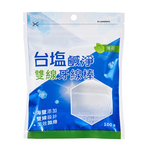台塩鹹淨雙線牙線棒(海鹽薄荷)  |商品介紹|清潔用品 潔淨自然|台塩鹹淨系列